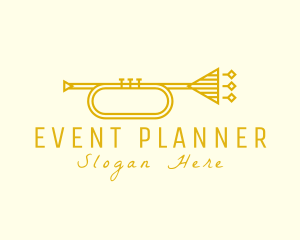 Musical Instrument - Elegant Retro Trumpet logo design