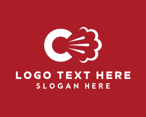 Viral - Cough Breath Letter C logo design
