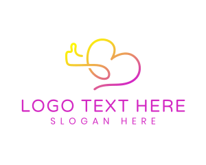 Heart - Love Thumbs Up logo design