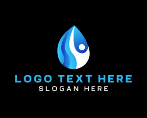 Fluid - Droplet Wellness Water logo design