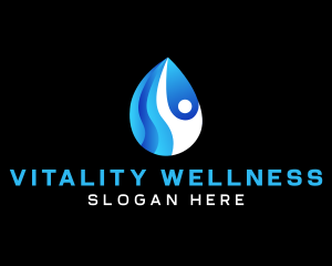 Droplet Wellness Water logo design