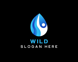 Person - Droplet Wellness Water logo design