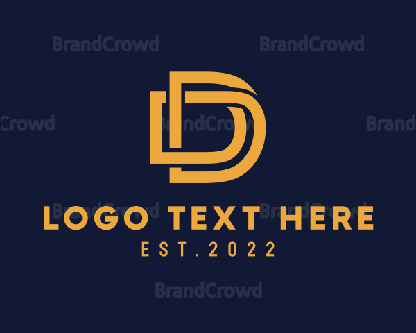 Golden Luxury Letter D Logo