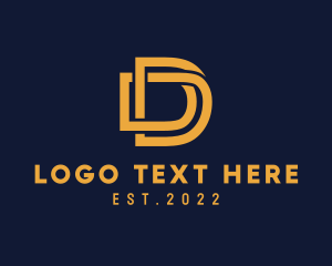 Accounting - Golden Luxury Letter D logo design