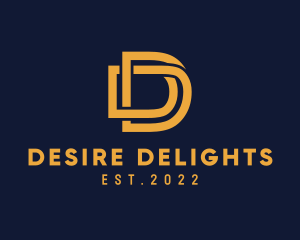 Golden Luxury Letter D logo design