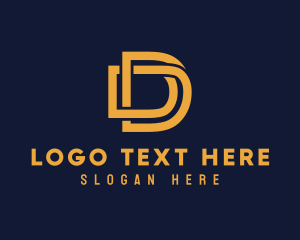 Golden Luxury Letter D Logo