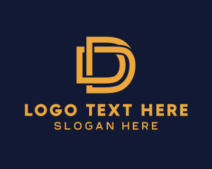 Golden Luxury Letter D logo design