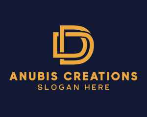 Golden Luxury Letter D logo design