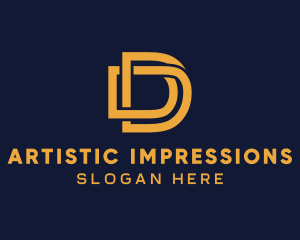 Golden Luxury Letter D logo design