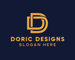 Golden Luxury Letter D logo design