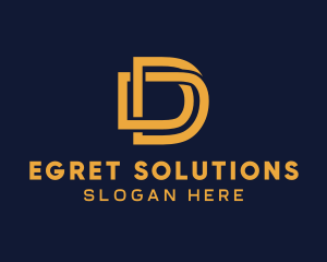 Golden Luxury Letter D logo design