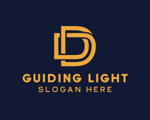 Golden Luxury Letter D logo design