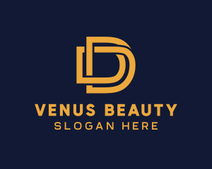 Golden Luxury Letter D logo design