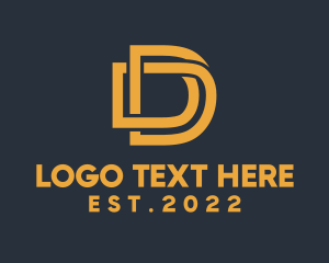 Monogram - Letter D Golden Monogram logo design