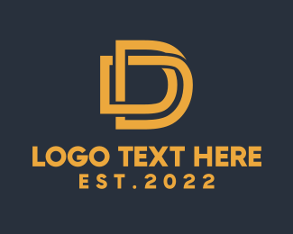 Letter D Golden Monogram Logo