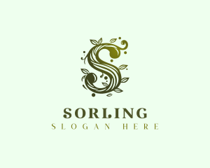 Elegant Floral Letter S logo design