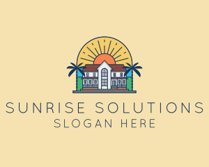 Sun - Sun Palm Tree Mansion logo design
