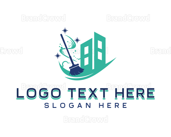 Industrial Cleaning Broom Logo