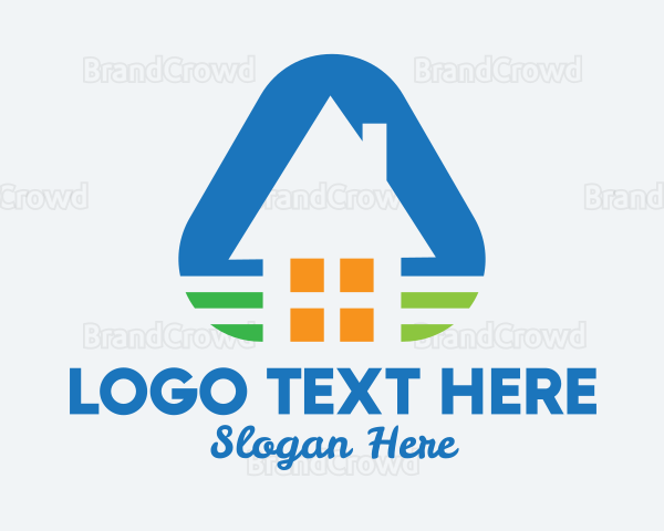 Blue Green Farmhouse House Logo