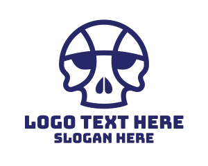Skeletal - Basketball Skull Team logo design