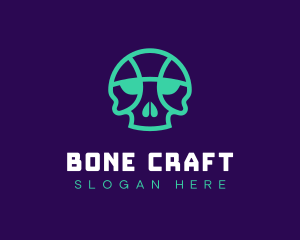 Skeletal - Basketball Skull Team logo design