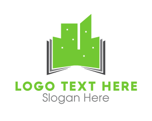 Green Building - Building Book Pages logo design