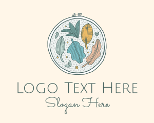 Fabric - Colorful Leaf Embroidery logo design