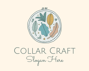 Colorful Leaf Embroidery  logo design