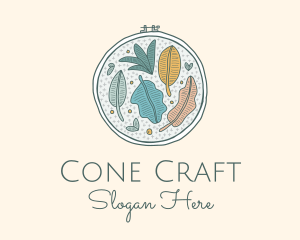 Colorful Leaf Embroidery  logo design