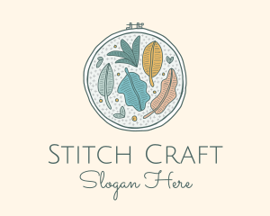 Colorful Leaf Embroidery  logo design