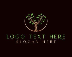 Care - Botanical Tree Human logo design