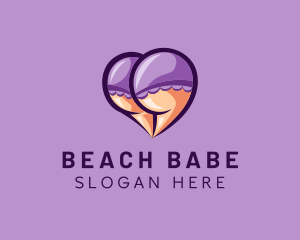 Bikini - Sexy Bikini Heart logo design