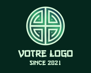 Ancient - Green Asian Lucky Charm logo design
