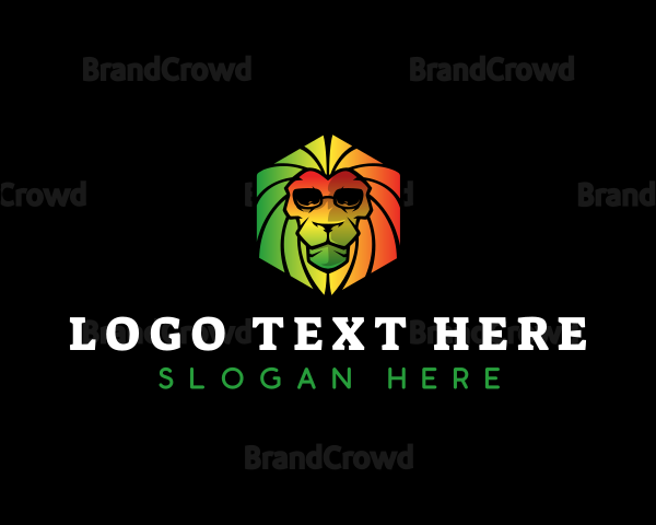 Rasta Reggae Lion Logo