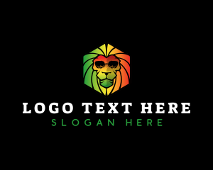 Rasta Hat - Rasta Reggae Lion logo design