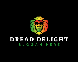 Dreadlocks - Rasta Reggae Lion logo design