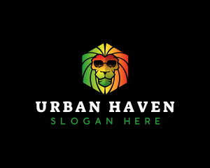 Rasta Reggae Lion logo design