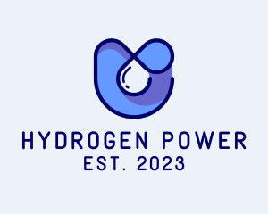 Hydrogen - Blue Water Letter U logo design