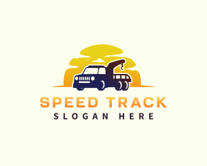Tow Truck Sunset Logo
