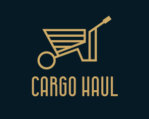 Gold Wheelbarrow Cart logo design