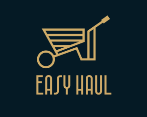 Gold Wheelbarrow Cart logo design