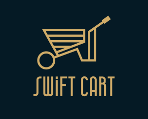 Cart - Gold Wheelbarrow Cart logo design