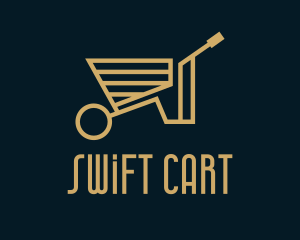 Gold Wheelbarrow Cart logo design