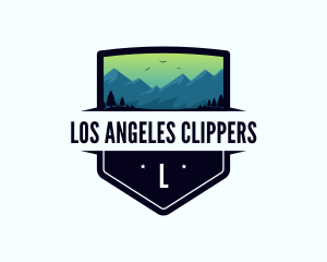 Camper - Mountain  Peak Trip logo design