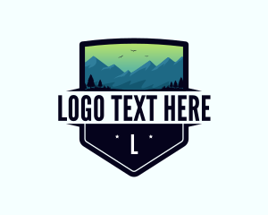 Camper - Mountain  Peak Trip logo design