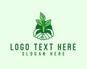 Bio - Gardener Hand Plant logo design