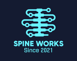 Spine - Digital Spine Circuit logo design