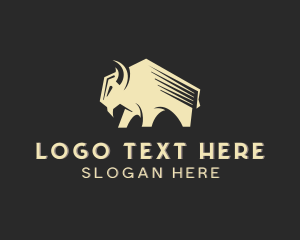 Bull  Horns - Buffalo Bull Animal logo design