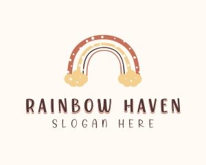 Kindergarten Rainbow Cloud logo design