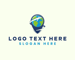 Location Pin - Airplane Cargo Location logo design